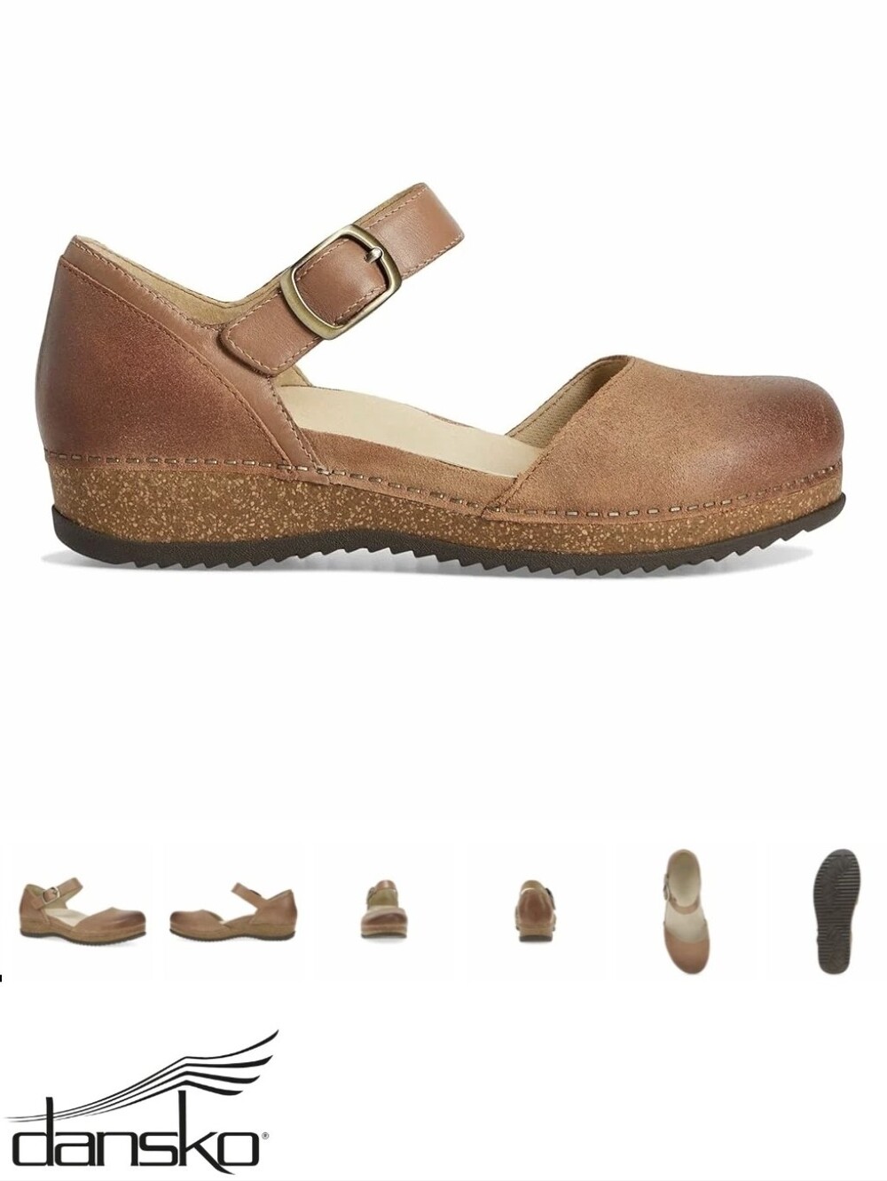Dansko Mae Women's Tan burnished Suede Mary Jane Lightweight Boho Neutral 10.5 - Picture 9 of 16